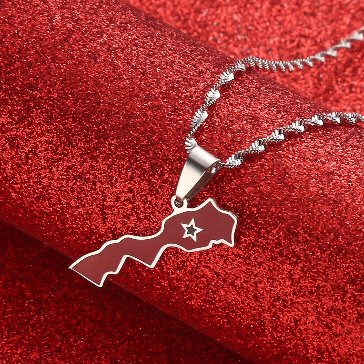Flag map Necklace of Morocco