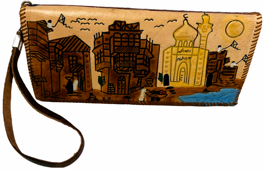 Handmade wallet for women, made from cow leather. ( Haifaa هَيفاء) جلد طبيعي