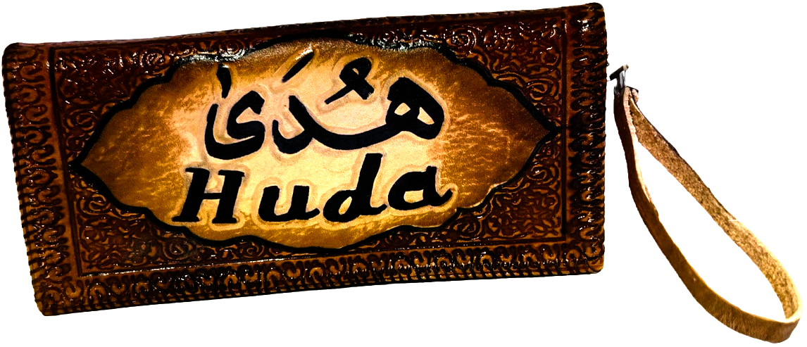 Handmade wallet for women, made from cow leather.( Huda هدى ). جلد طبيعي