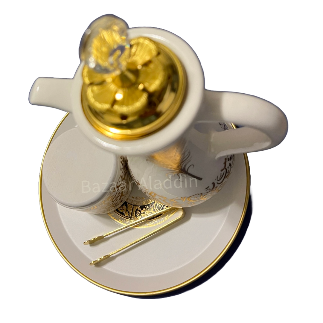 Incense Burners Shaped Like a Dallah with a Glass Finish and Metal Base